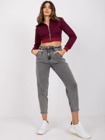 Blugi Dama Lunga, Conica, MOONART, Gri Casual