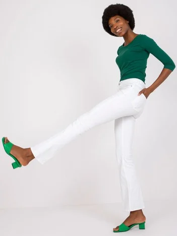 Bluza Dama Maneca 3/4, Decolteu rotund, BASIC FEEL GOOD, Verde Eleganta Office