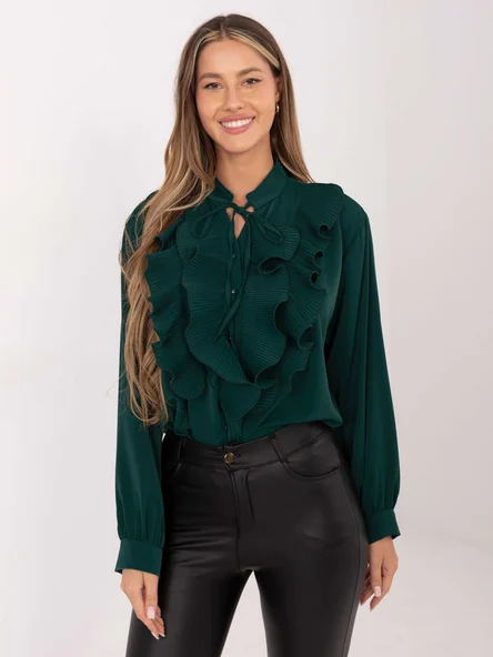 Camasa Dama Maneca lunga, Elegant, RED LINE, Verde Eleganta Office