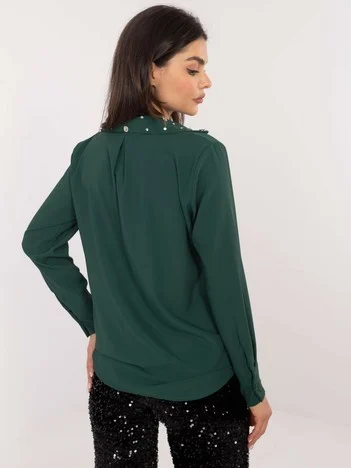 Camasa Dama Maneca lunga, Elegant, ITALY MODA, Verde Eleganta Office