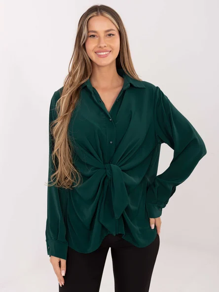 Camasa Dama Maneca lunga, Elegant, RED LINE, Verde Eleganta Office