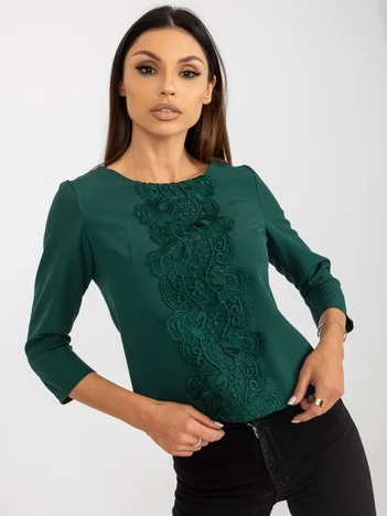 Bluza Dama Mini, Dantela, LAKERTA, Verde Eleganta Office