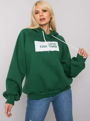 Hanorac Dama Maneca lunga, Imprimat, ex moda, Verde Casual