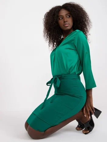Fusta Dama Deasupra genunchiului, Elegant, LAKERTA, Verde Eleganta Office