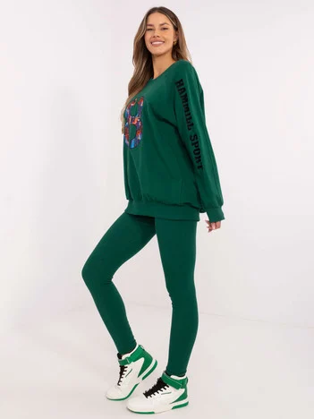 Compleu Dama Maneca lunga, Conica, My Red Lips, Verde Casual