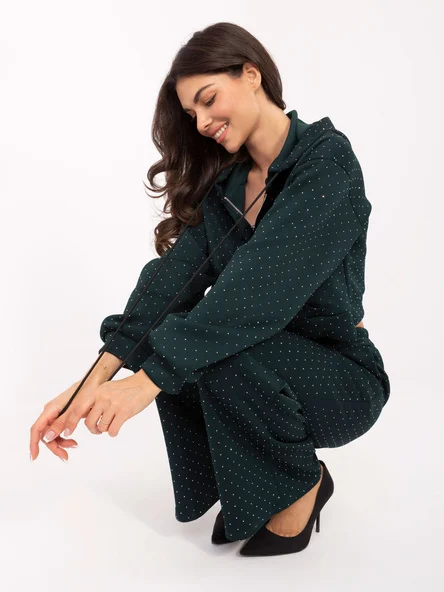 Compleu Dama Maneca lunga, Elegant, RUE PARIS, Verde Eleganta