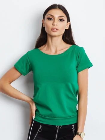 Tricou Dama Mini, Decolteu barcuta, PAMUK LINE, Verde Casual Marimi Mari Model BZ-1529.00