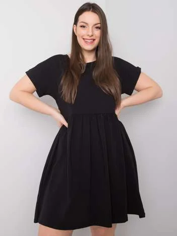 Rochie Dama Mini, Lejera, BASIC FEEL GOOD, Negru Eleganta Office Marimi Mari