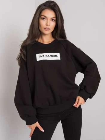 Hanorac Dama Maneca lunga, Decolteu rotund, ex moda, Negru Casual