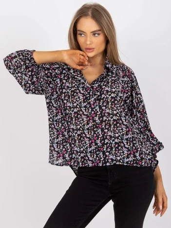 Bluza Dama Maneca lunga, Floral, ZULUNA, Roz Eleganta Office