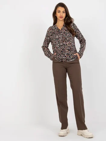 Bluza Dama Maneca lunga, Decolteu in V, Sublevel, Bej Eleganta Office