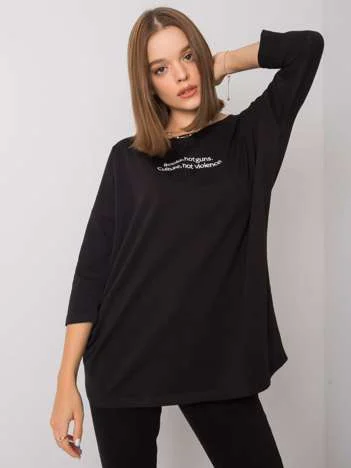 Bluza Dama Mini, Imprimat, ex moda, Negru Casual