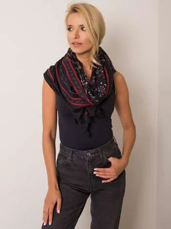Bandana Dama Imprimat, Viscoza, Fashion Hunters, Negru