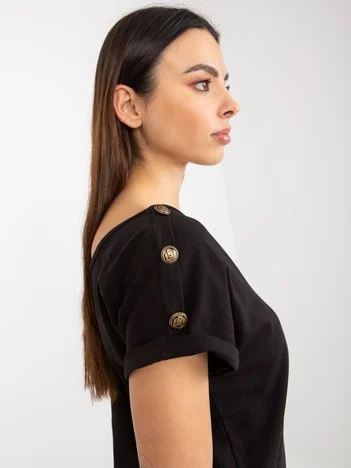 Bluza Dama Mini, Decolteu in V, Och Bella, Negru Casual