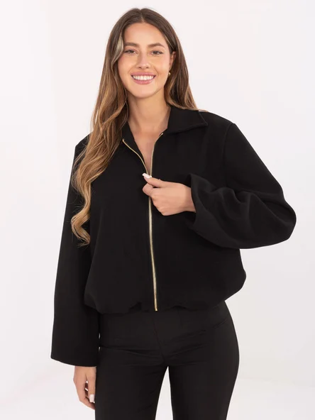 Jacheta Dama Mini, Guler inalt, RUE PARIS, Negru de Vara