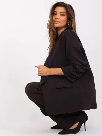 Sacou Dama Maneca 3/4, Elegant, LAKERTA, Negru de Petrecere
