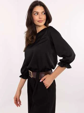 Bluza Dama Maneca 3/4, Elegant, LAKERTA, Negru Eleganta Office