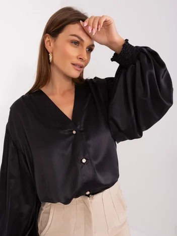 Camasa Dama Maneca lunga, Elegant, LAKERTA, Negru Eleganta