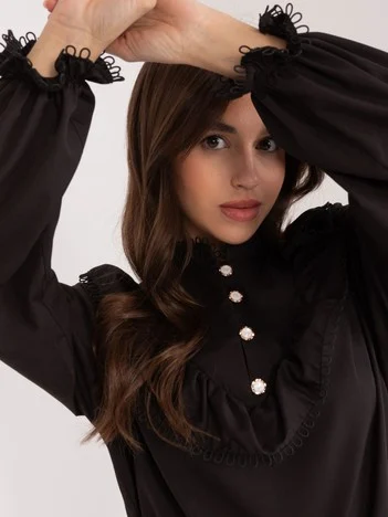 Camasa Dama Maneca lunga, Elegant, LAKERTA, Negru Eleganta Office