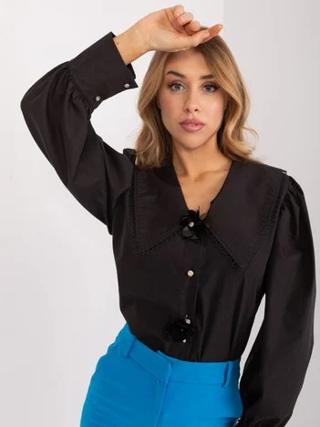 Camasa Dama Maneca lunga, Elegant, LAKERTA, Negru Eleganta Office