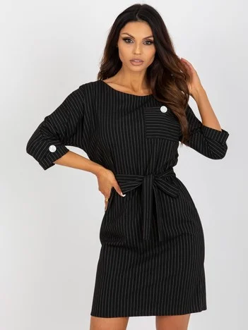 Rochie Dama Mini, Dungi, LAKERTA, Negru de Ocazie Nunta