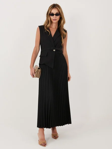 Rochie Dama Midi, Lejera, RUE PARIS, Negru de Petrecere