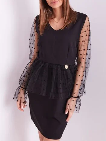 Rochie Dama Maxi, Rochie creion, Di Bellezza, Negru de Ocazie Nunta