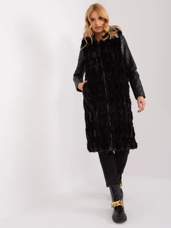 Vesta Dama Fara maneci, Elegant, Wool Fashion Italia, Negru Eleganta Office