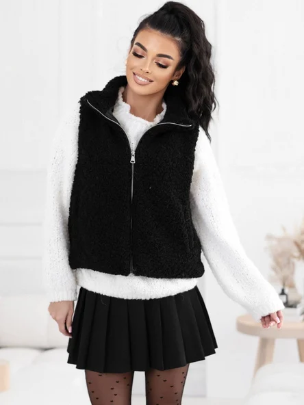 Vesta Dama Fara maneci, Fara maneci, COZY SHELLS, Negru de Vara Marimi Mari