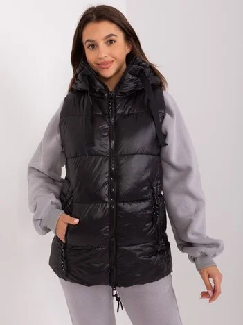 Vesta Dama Fara maneci, Sport, Sublevel, Negru Casual Marimi Mari