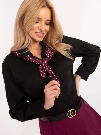 Camasa Dama Maneca lunga, Elegant, ITALY MODA, Negru Eleganta Office