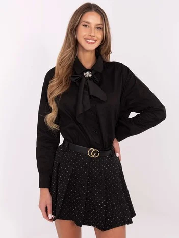 Camasa Dama Maneca lunga, Elegant, ITALY MODA, Negru Eleganta Office