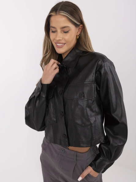 Jacheta Dama Mini, Guler inalt, May By Shining Star, Negru de Vara