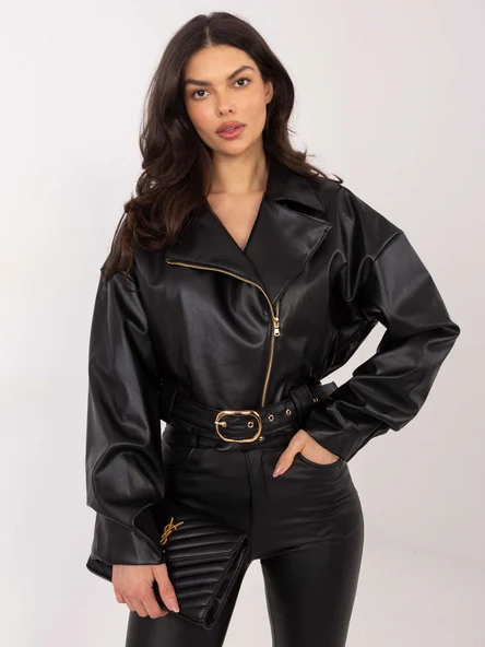 Jacheta Dama Mini, Guler inalt, RUE PARIS, Negru de Vara
