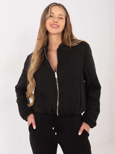 Jacheta Dama Maneca lunga, Decolteu guler tunica, RUE PARIS, Negru de Vara