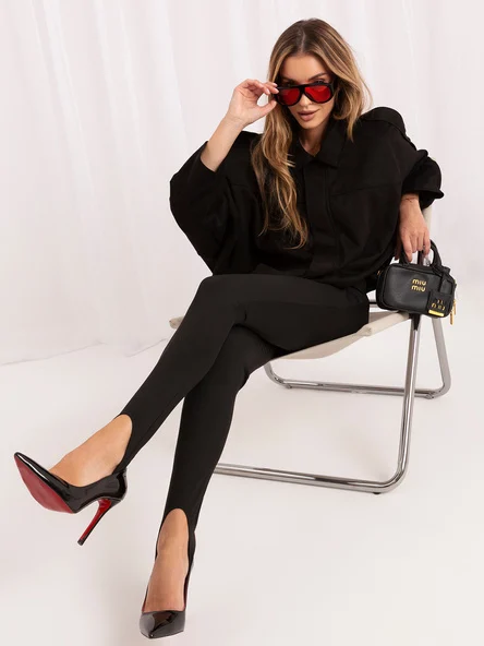 Jacheta Dama Guler inalt, Poliester, ITALY MODA, Negru de Vara