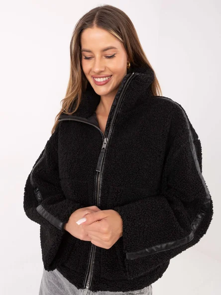 Jacheta Dama Mini, Guler inalt, Sublevel, Negru de Vara Marimi Mari