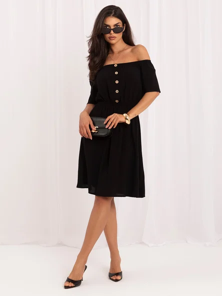 Rochie Dama Mini, Lejera, Sublevel, Negru de Vara