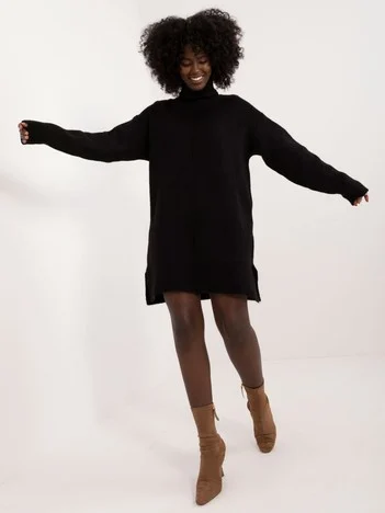 Rochie Dama Mini, Guler inalt, BADU, Negru Casual
