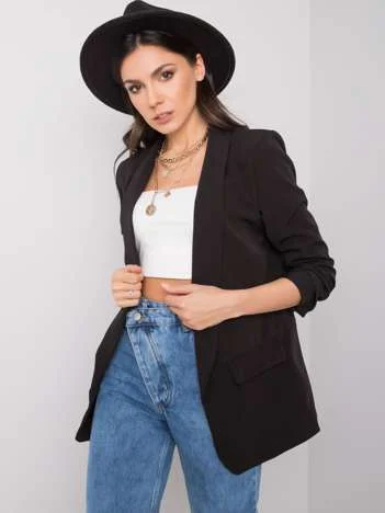 Sacou Dama Maneca 3/4, Maneca 3/4, Och Bella, Negru Eleganta Office
