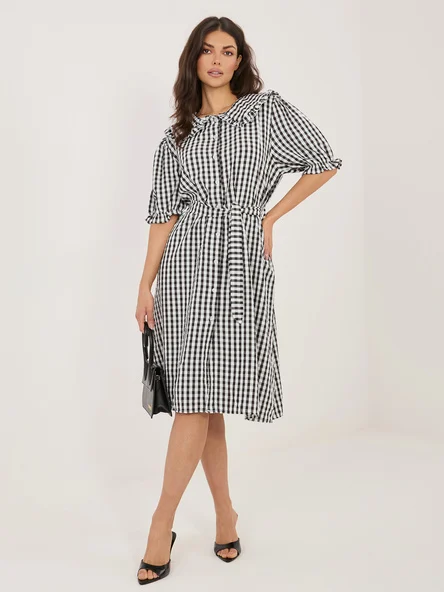 Rochie Dama Midi, Carouri, ITALY MODA, Negru Eleganta Office