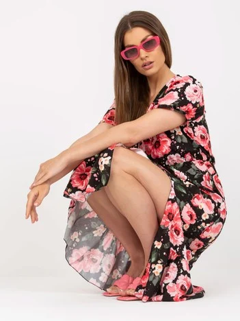 Rochie Dama Midi, Floral, ITALY MODA, Rosu Eleganta Office