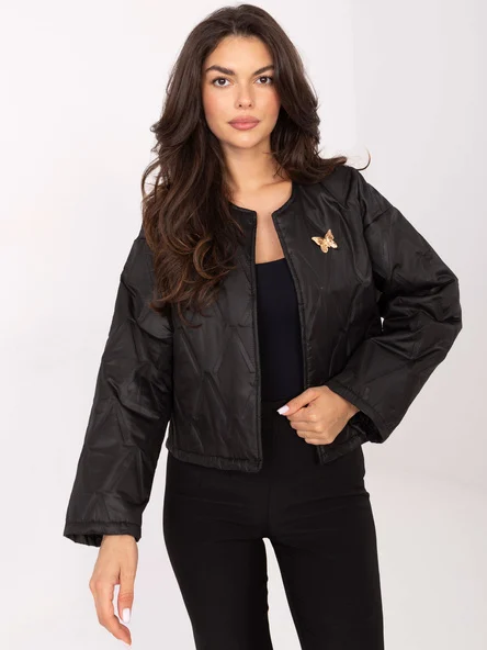 Jacheta Dama Elegant, Guler inalt, RUE PARIS, Negru Eleganta Office