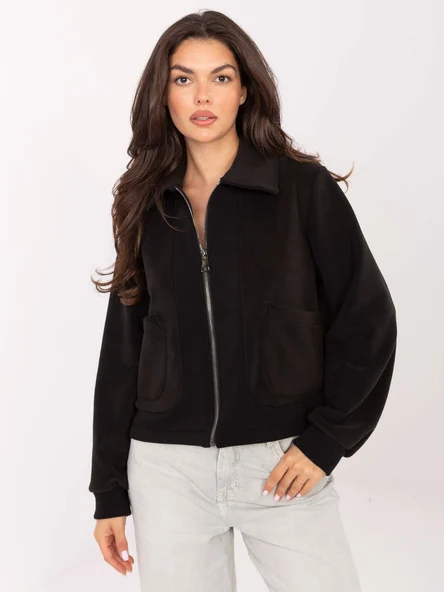 Hanorac Dama Mini, Guler inalt, MOOIJ, Negru de Vara