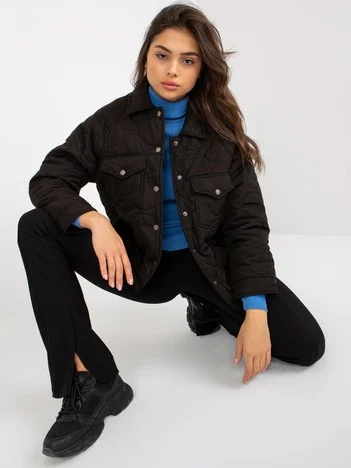 Jacheta Dama Maneca lunga, Guler inalt, K-Zell Paris, Negru de Vara
