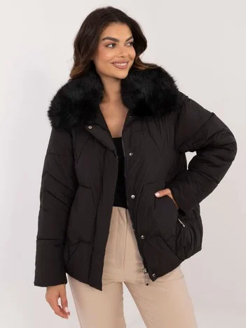 Jacheta Dama Guler inalt, Poliester, Wind Line, Negru Casual