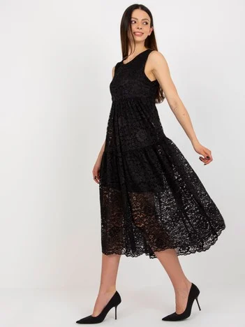 Rochie Dama Midi, Lejera, Och Bella, Negru de Vara