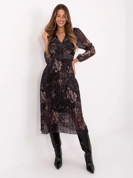 Rochie Dama Maxi, Floral, ITALY MODA, Negru