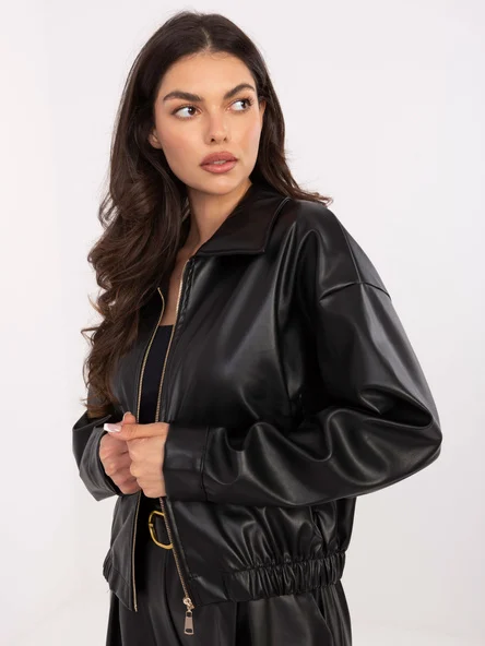 Jacheta Dama Mini, Guler inalt, RUE PARIS, Negru de Vara