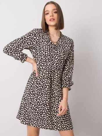 Rochie Dama Mini, Animal print, RUE PARIS, Bej Eleganta Office